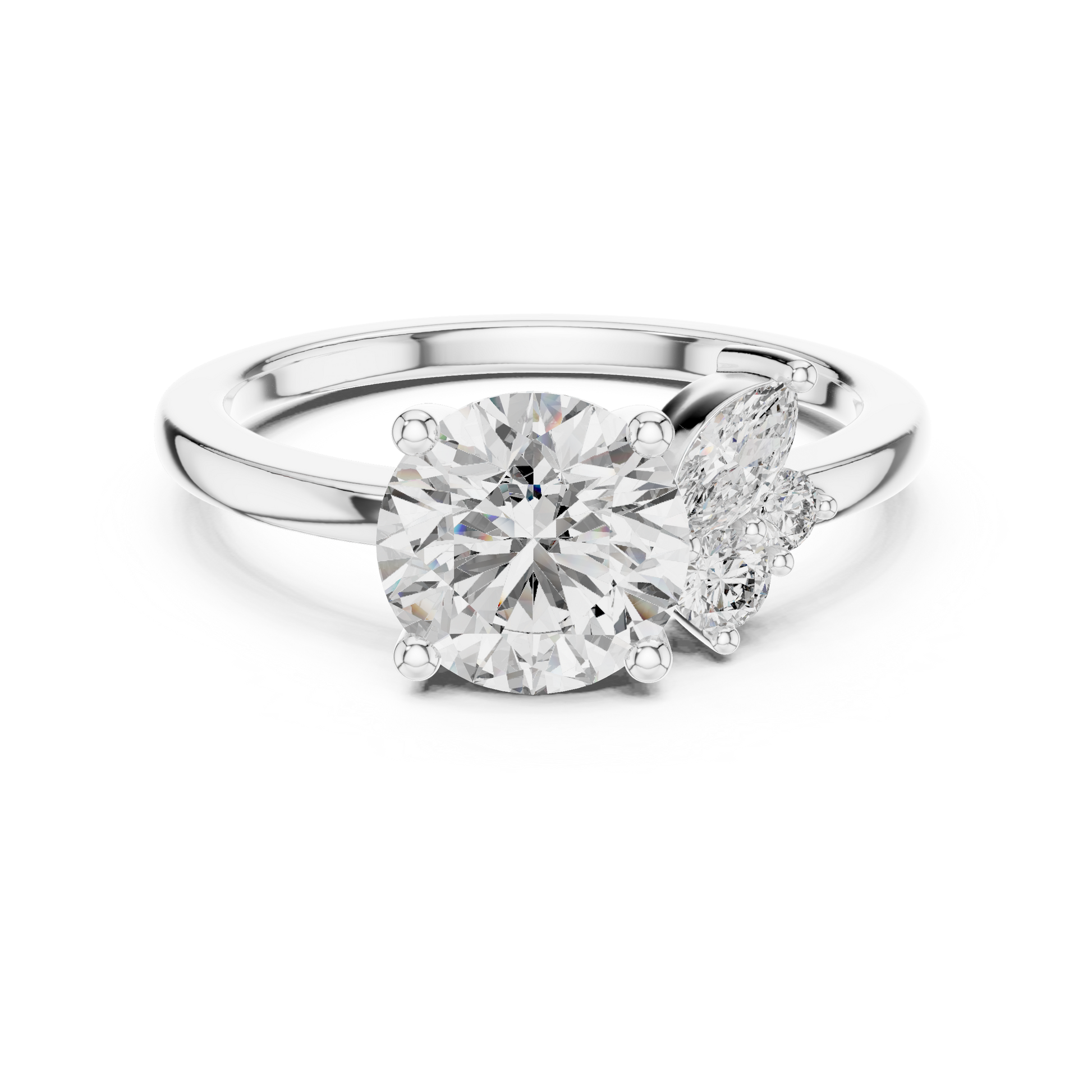 Mixed Shape Lab Grown Diamond Side Stone Ring