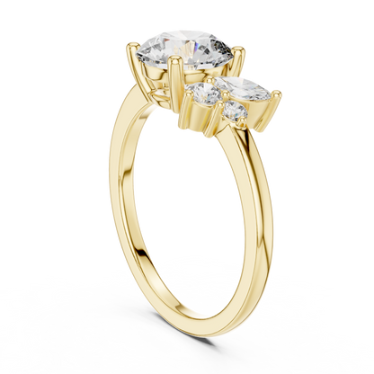 Mixed Shape Lab Grown Diamond Side Stone Ring