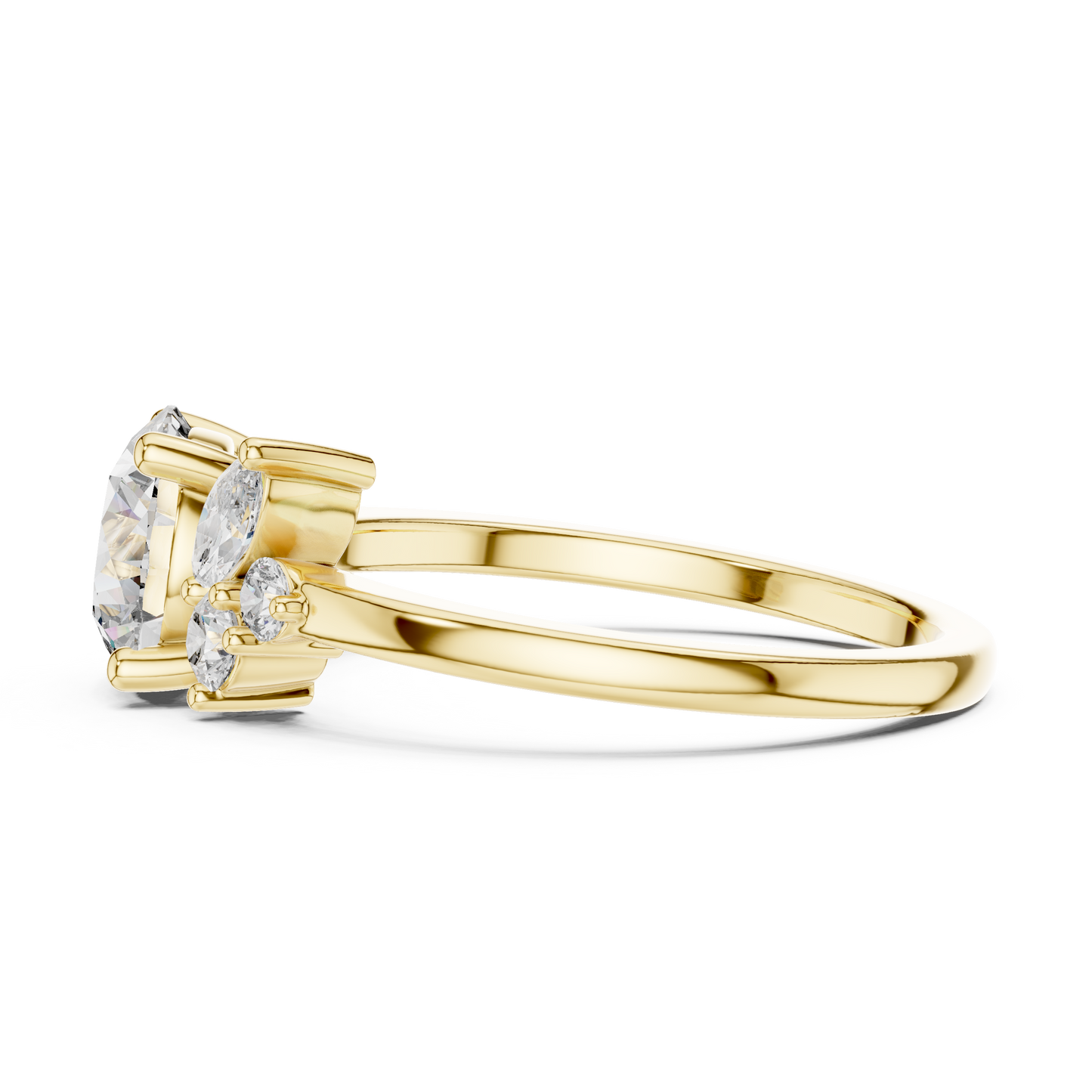 Mixed Shape Lab Grown Diamond Side Stone Ring