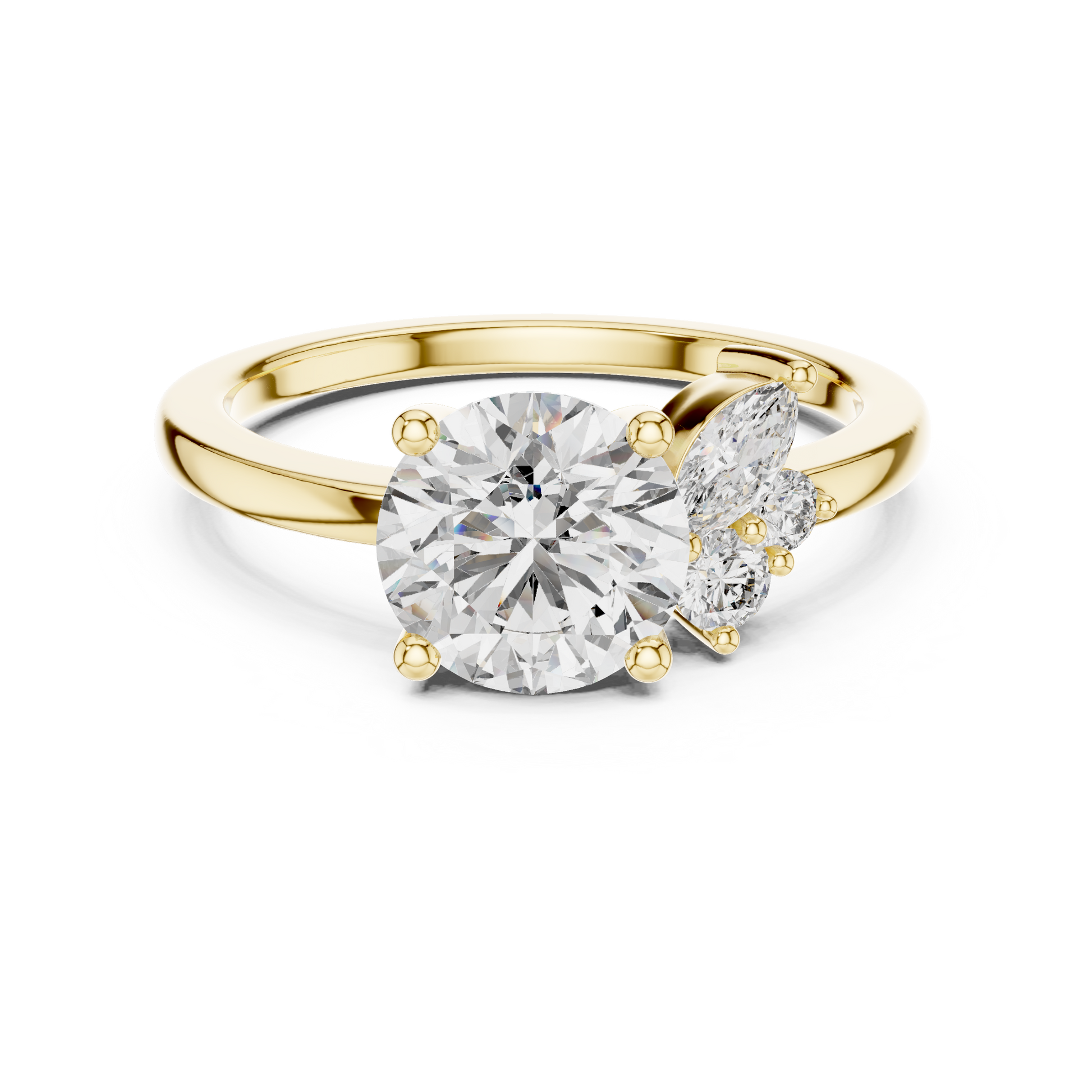Mixed Shape Lab Grown Diamond Side Stone Ring