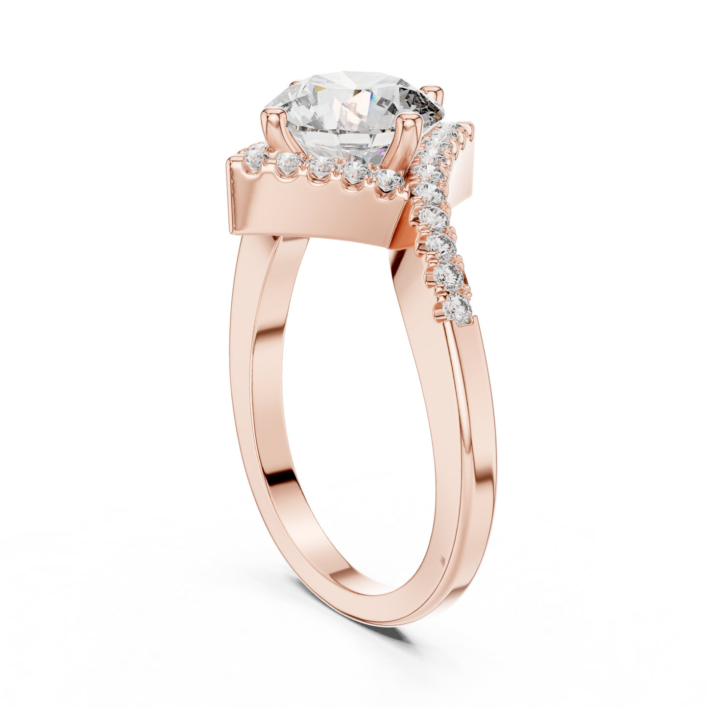 Round Halo Lab Grown Diamond Ring