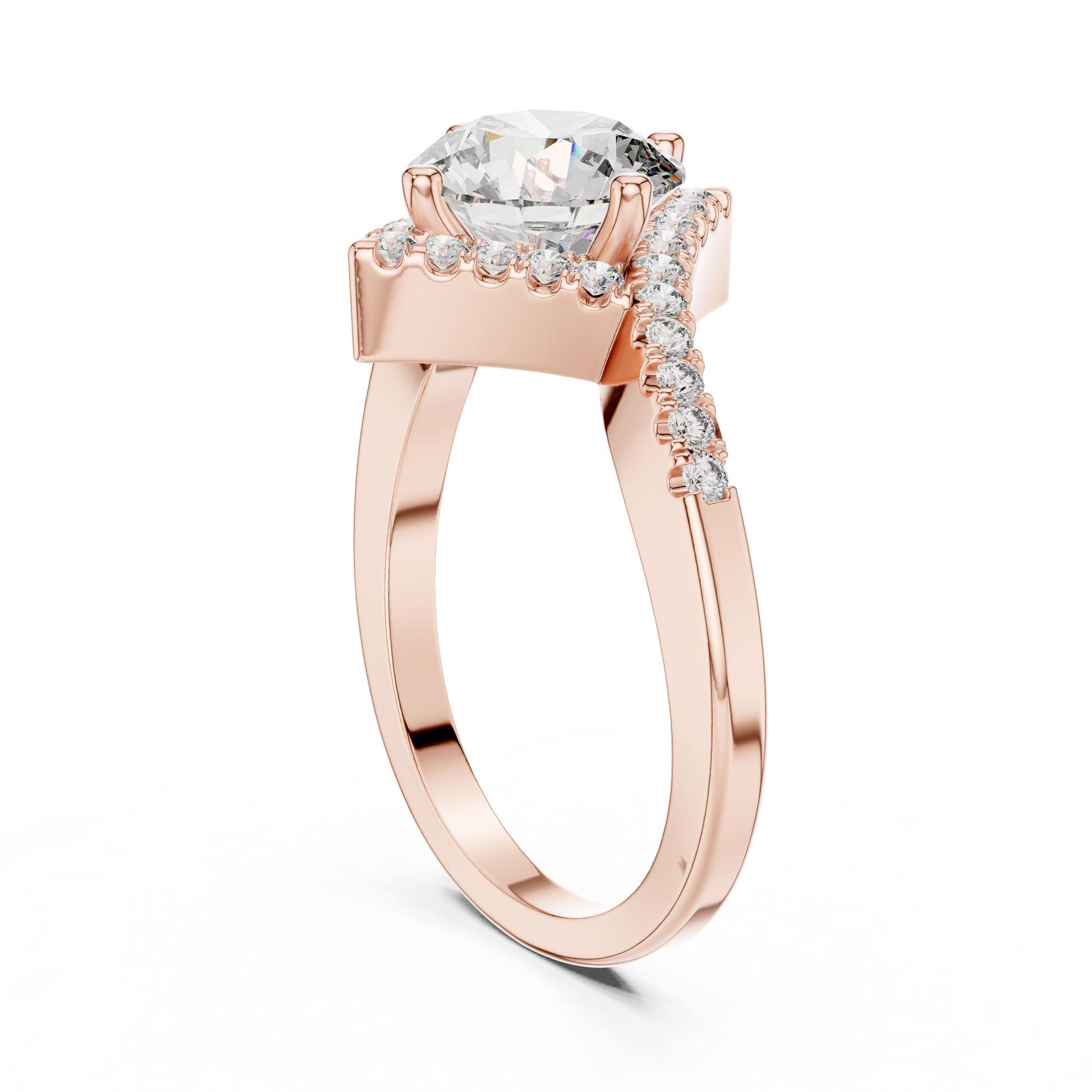 Round Halo Lab Grown Diamond Ring