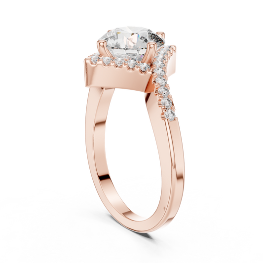 Round Halo Lab Grown Diamond Ring