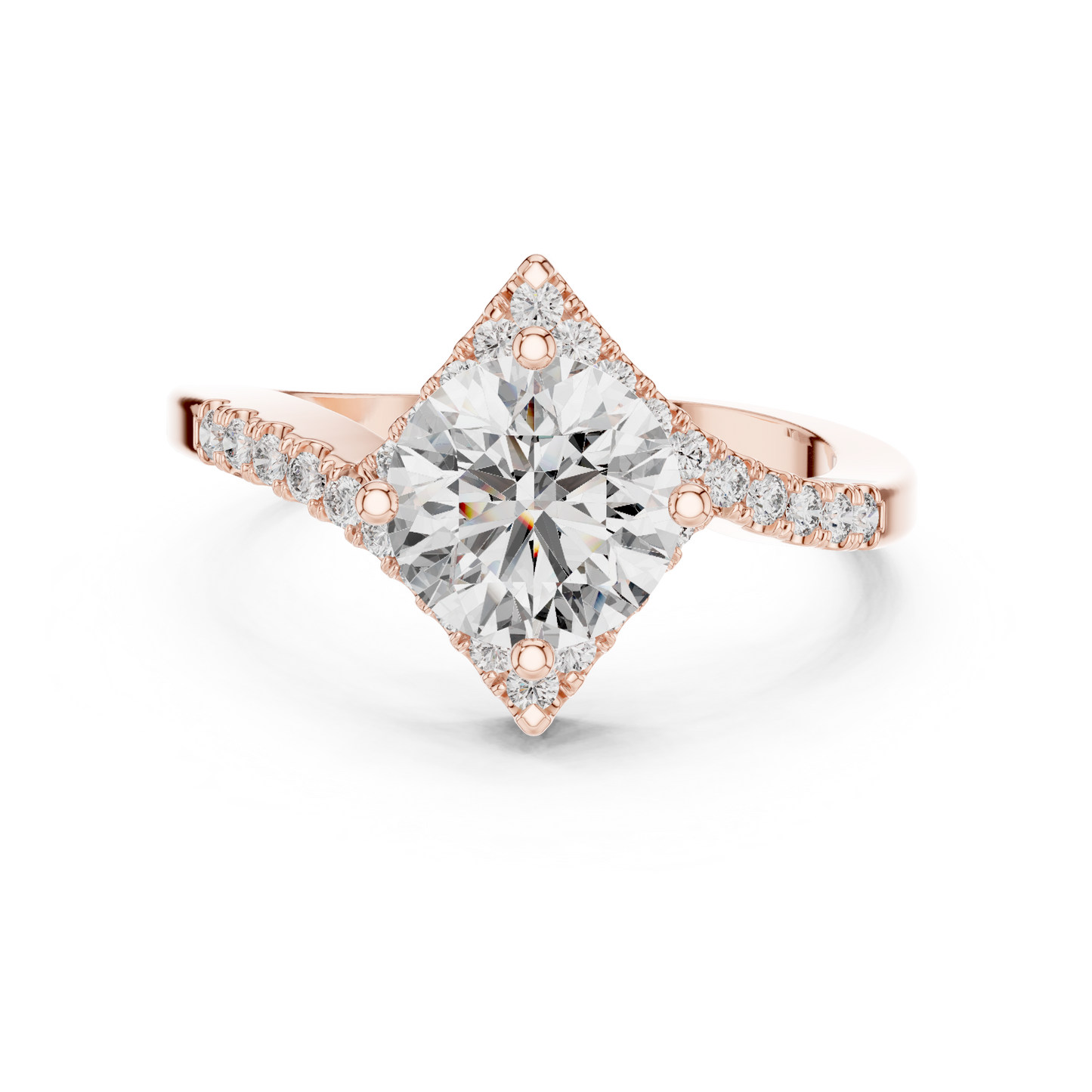 Round Halo Lab Grown Diamond Ring