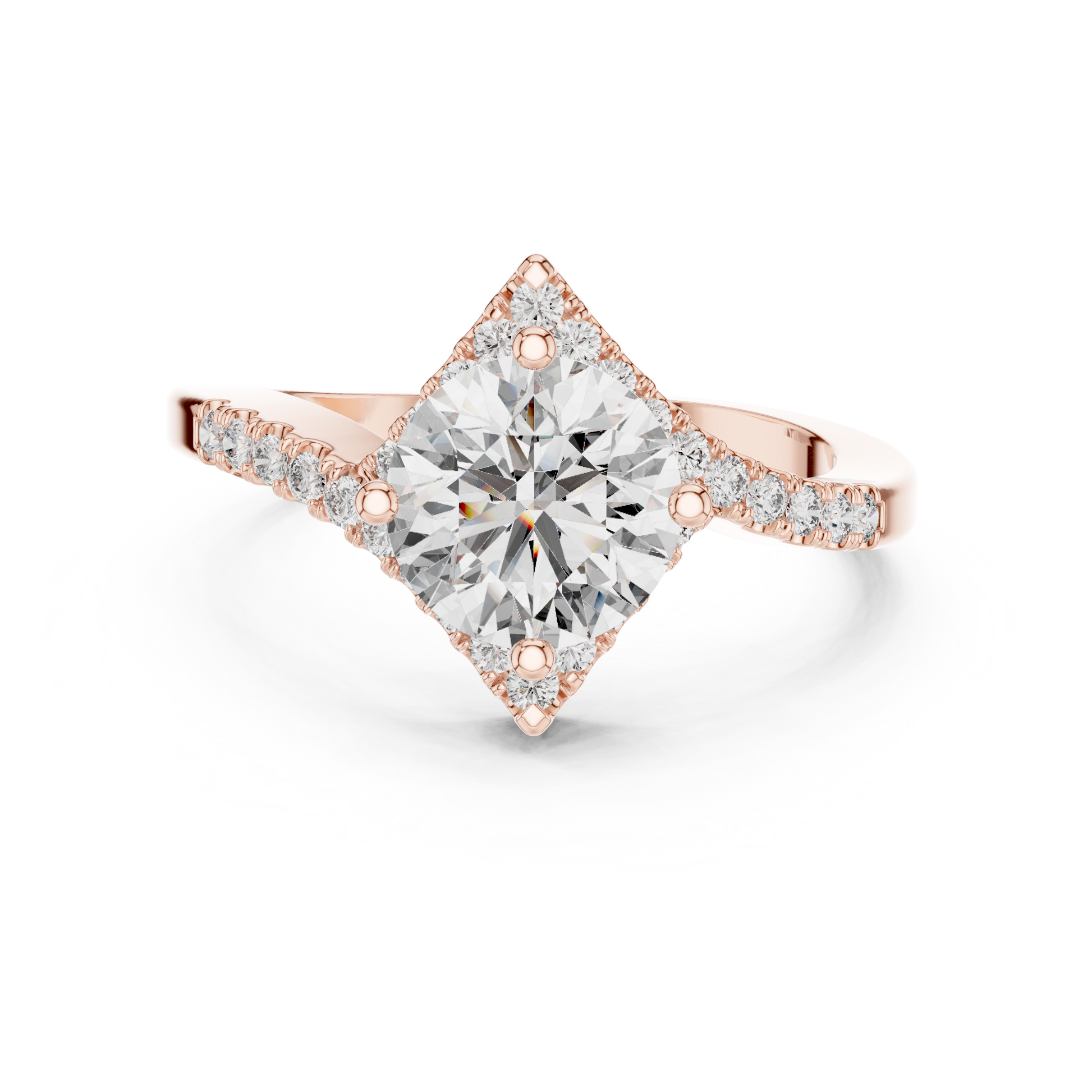 Round Halo Lab Grown Diamond Ring