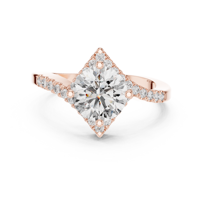 Round Halo Lab Grown Diamond Ring