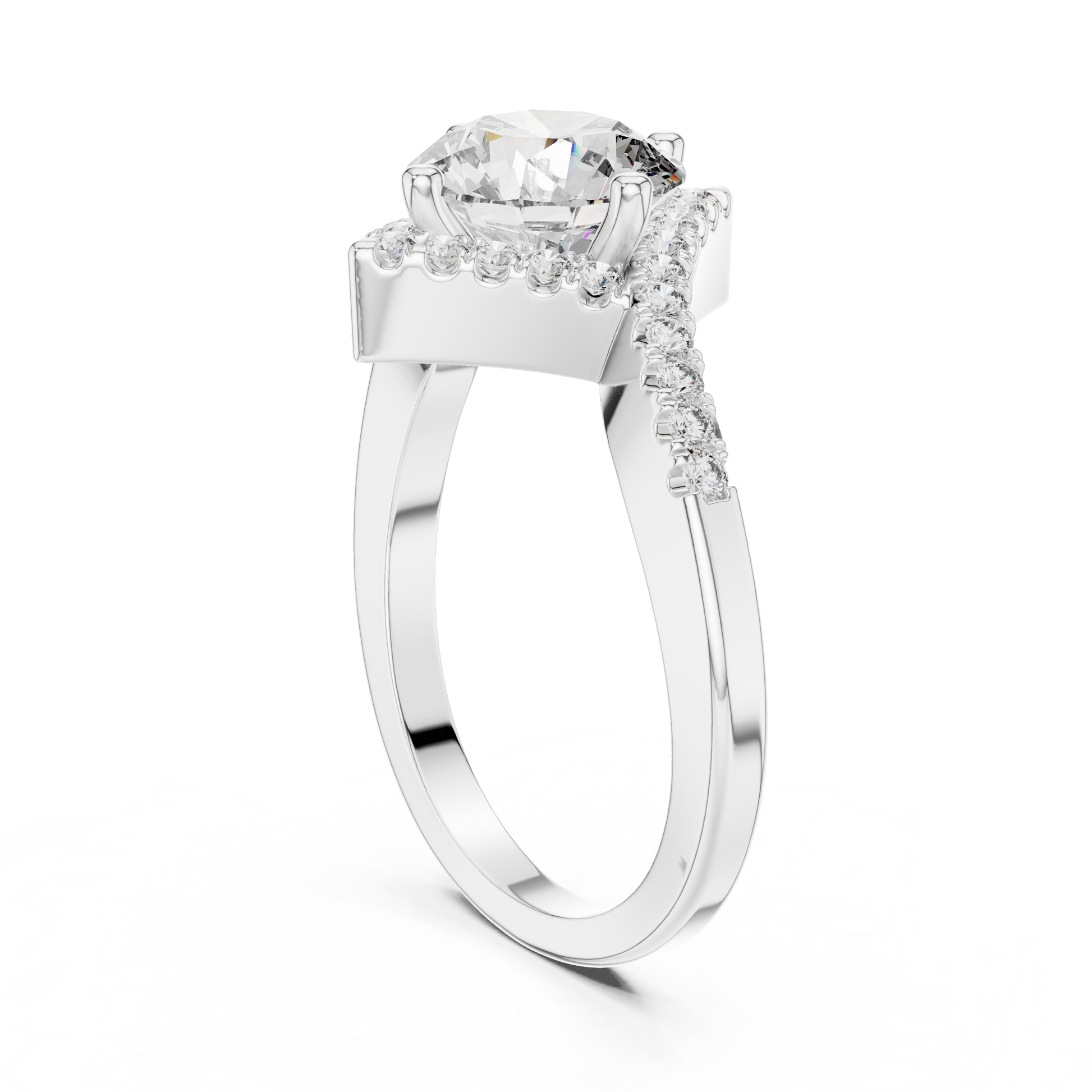 Round Halo Lab Grown Diamond Ring