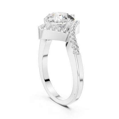 Round Halo Lab Grown Diamond Ring
