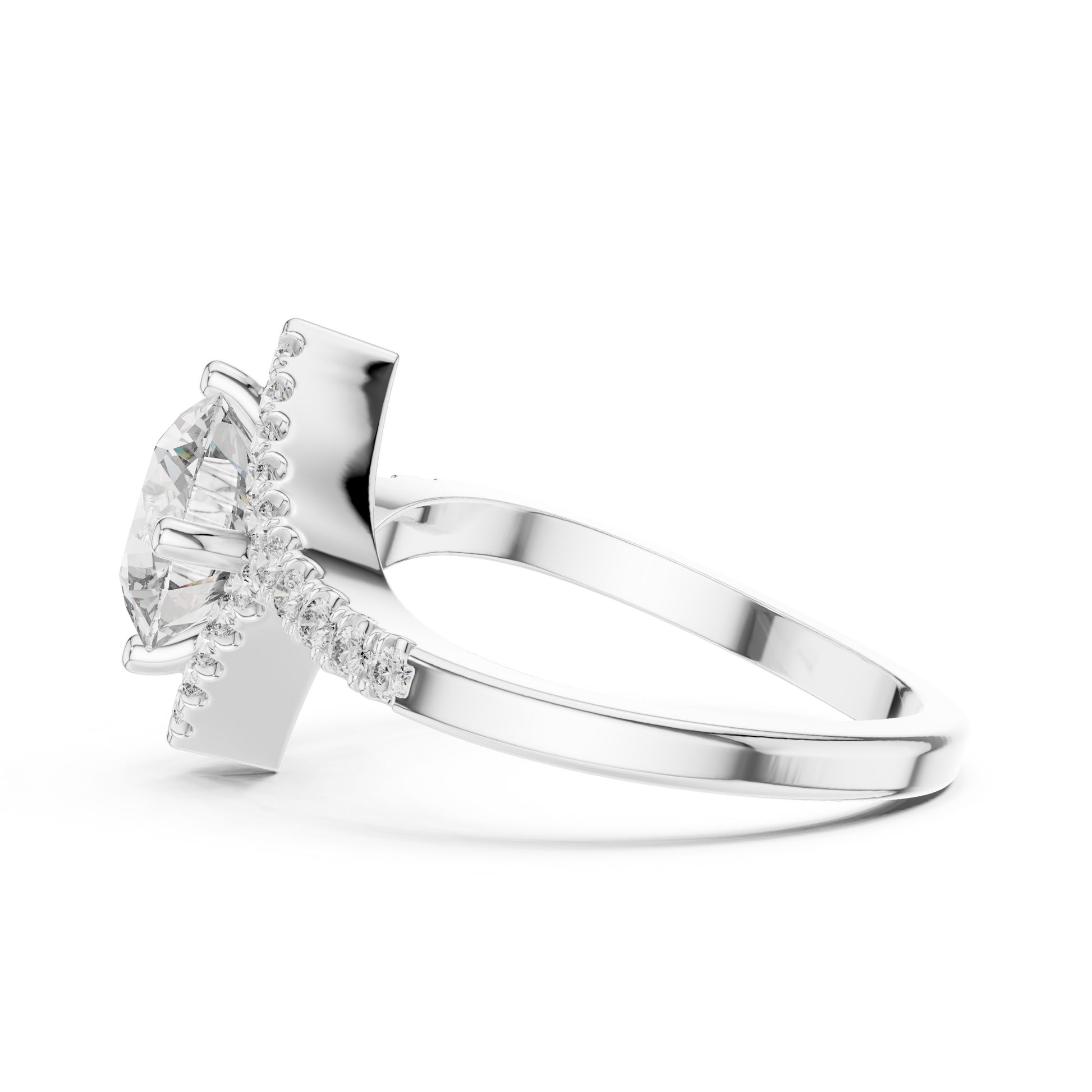 Round Halo Lab Grown Diamond Ring