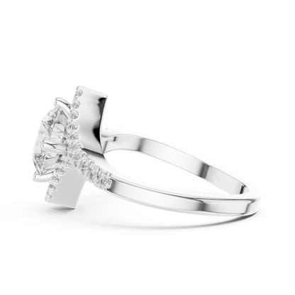 Round Halo Lab Grown Diamond Ring