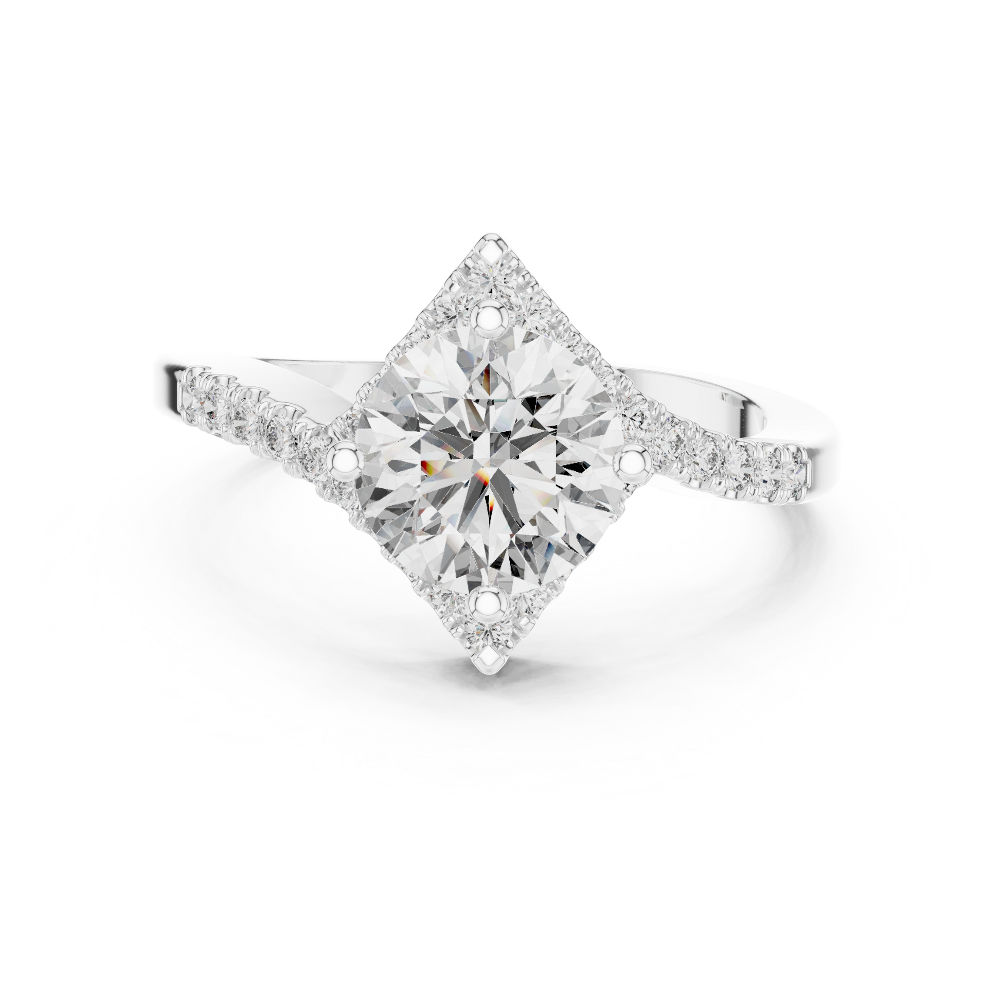 Round Halo Lab Grown Diamond Ring