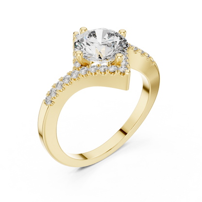 Round Halo Lab Grown Diamond Ring