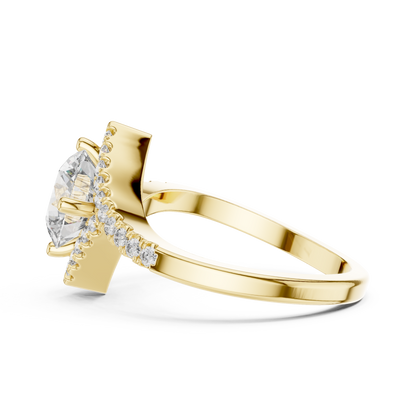 Round Halo Lab Grown Diamond Ring