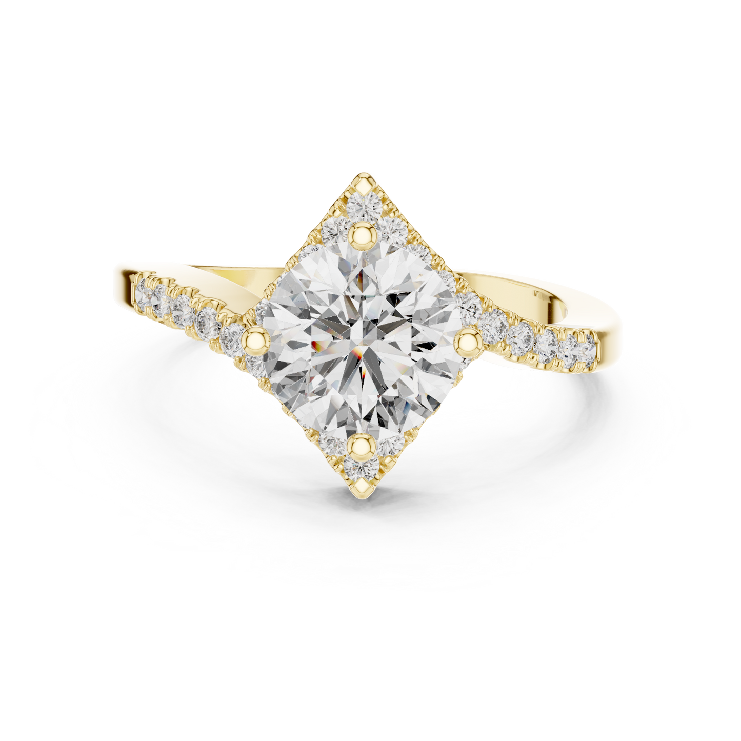 Round Halo Lab Grown Diamond Ring