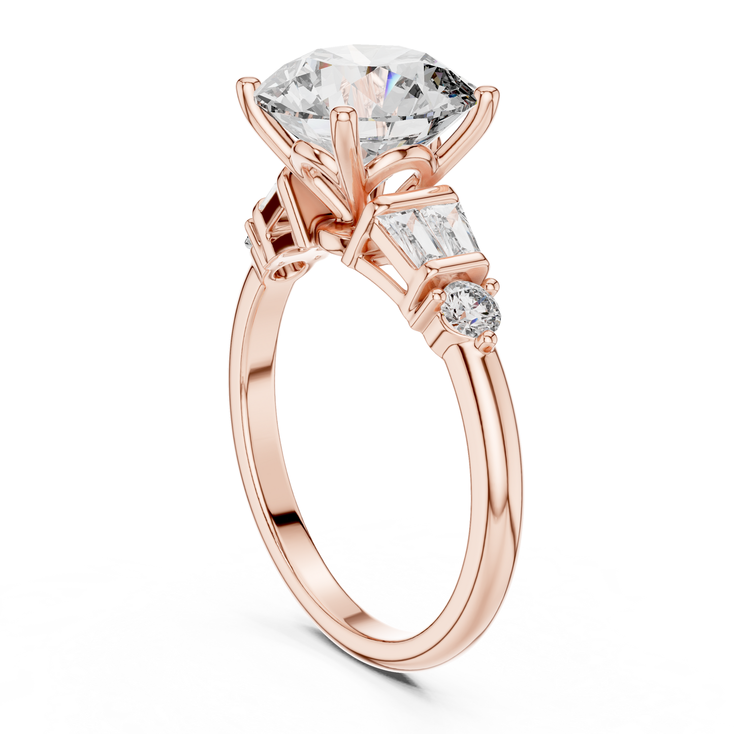 Mixed Shape Lab Grown Diamond Side Stone Ring