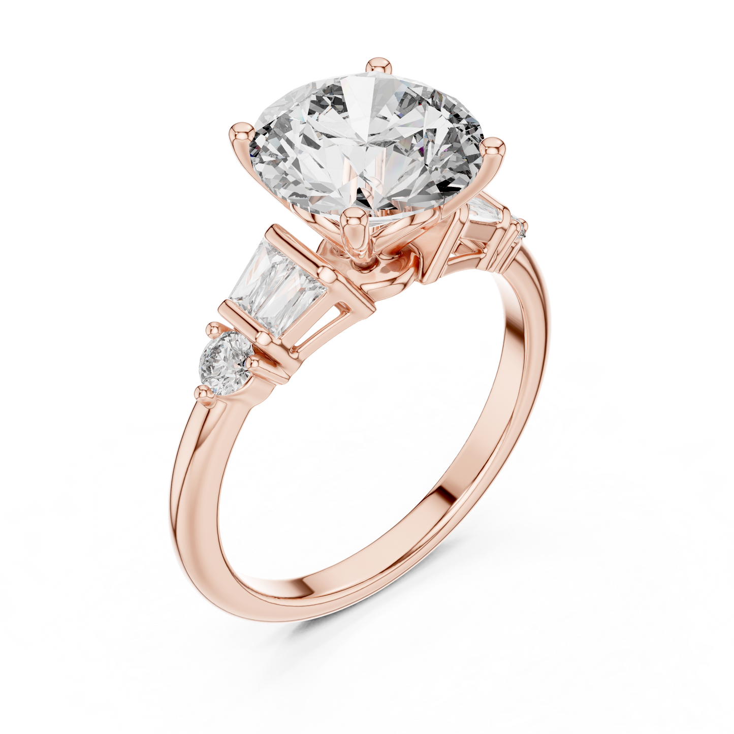 Mixed Shape Lab Grown Diamond Side Stone Ring