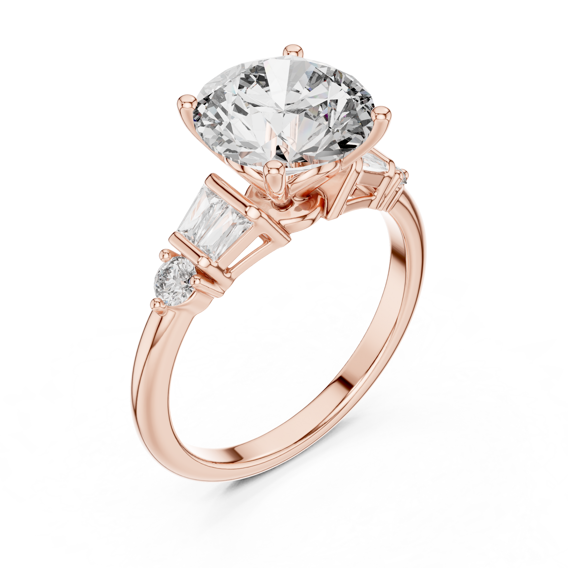 Mixed Shape Lab Grown Diamond Side Stone Ring