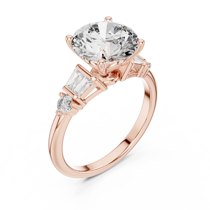 Mixed Shape Lab Grown Diamond Side Stone Ring