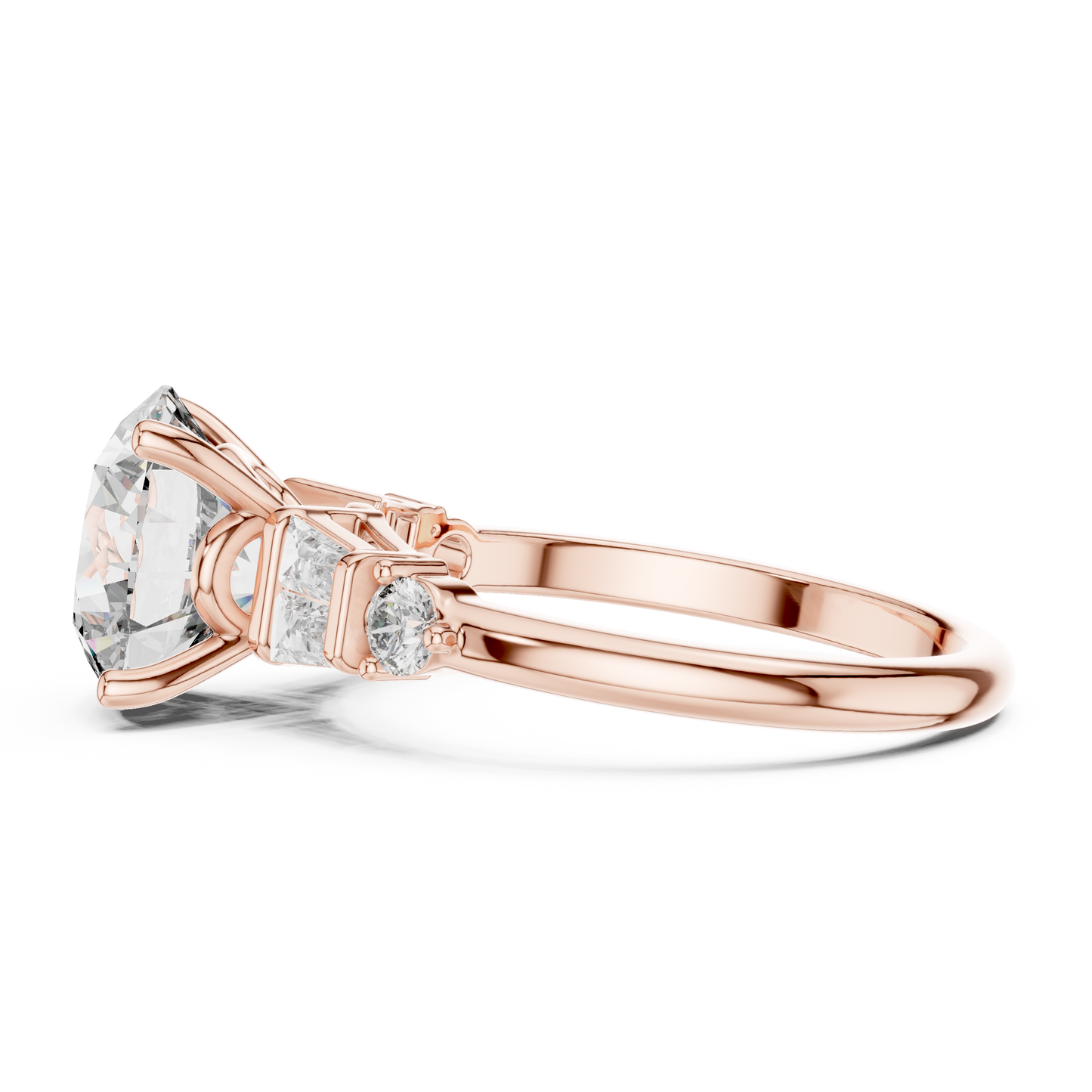 Mixed Shape Lab Grown Diamond Side Stone Ring