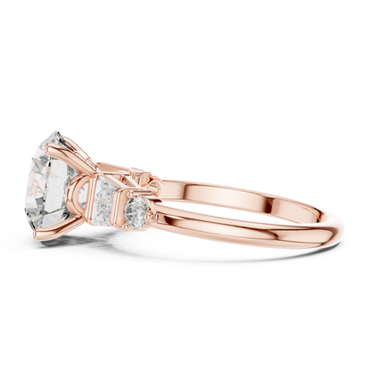 Mixed Shape Lab Grown Diamond Side Stone Ring