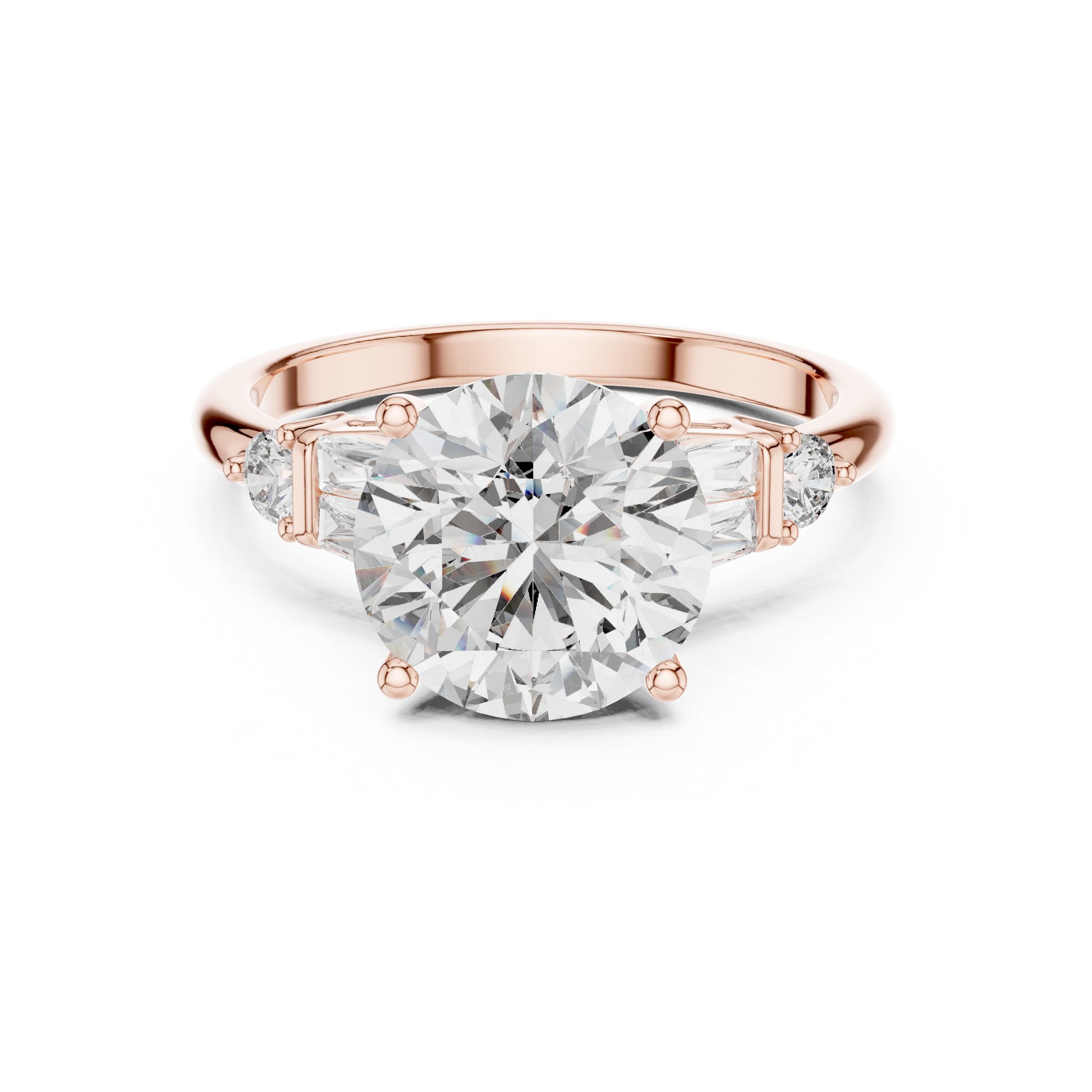 Mixed Shape Lab Grown Diamond Side Stone Ring
