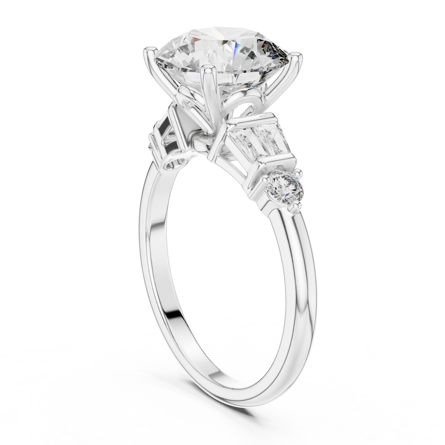 Mixed Shape Lab Grown Diamond Side Stone Ring