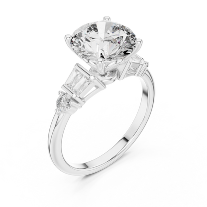 Mixed Shape Lab Grown Diamond Side Stone Ring