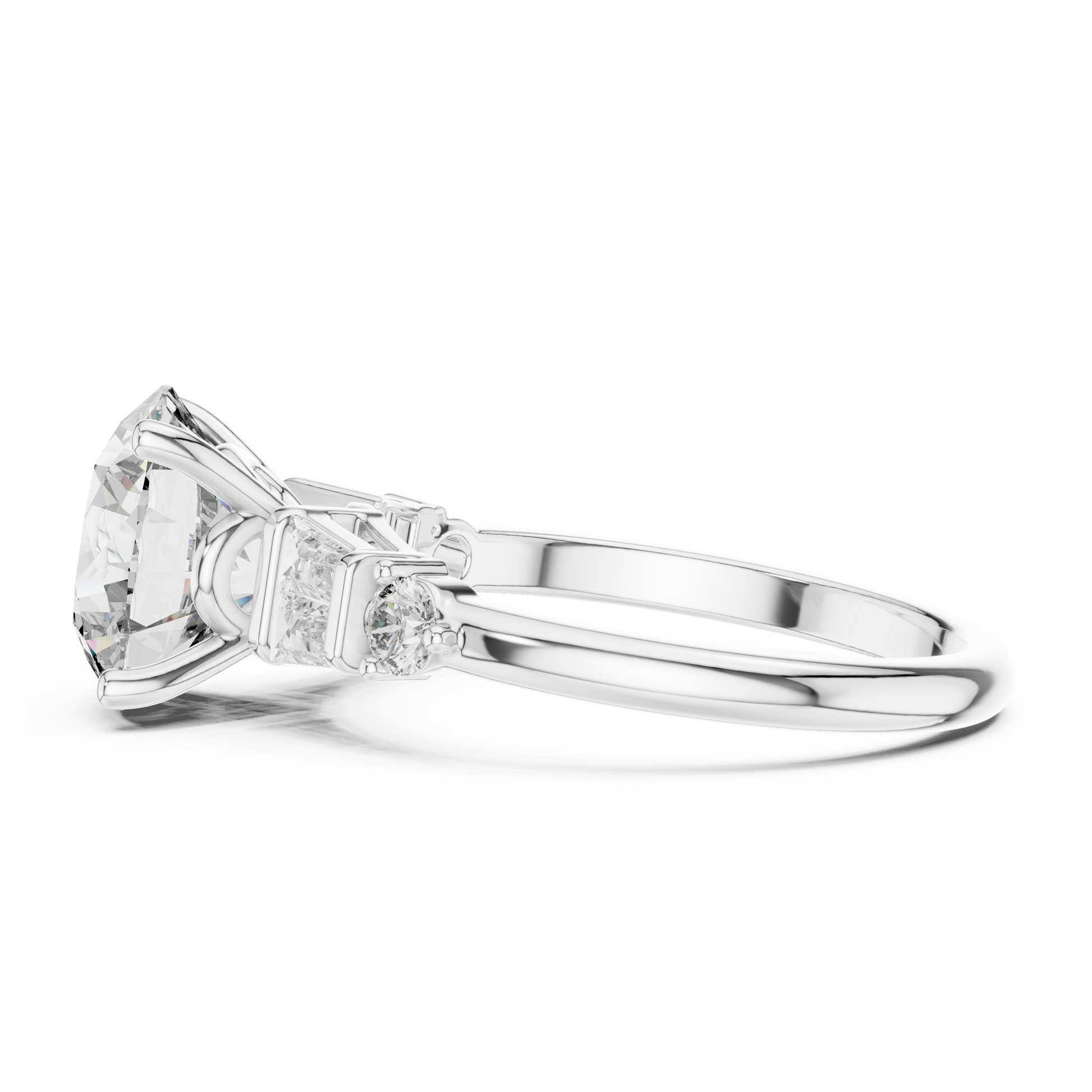 Mixed Shape Lab Grown Diamond Side Stone Ring