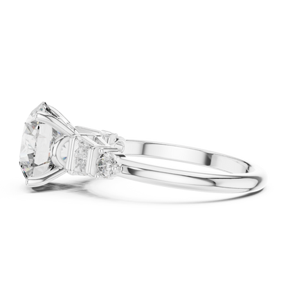 Mixed Shape Lab Grown Diamond Side Stone Ring