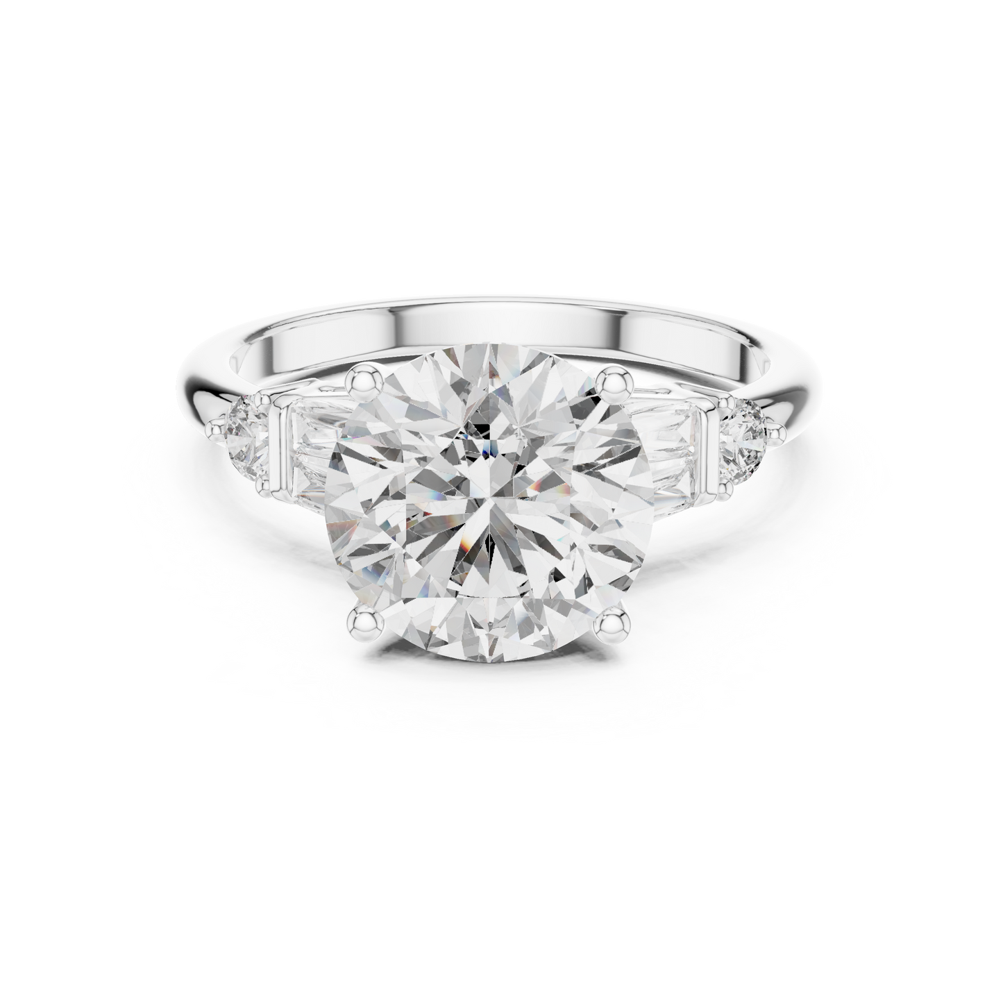 Mixed Shape Lab Grown Diamond Side Stone Ring