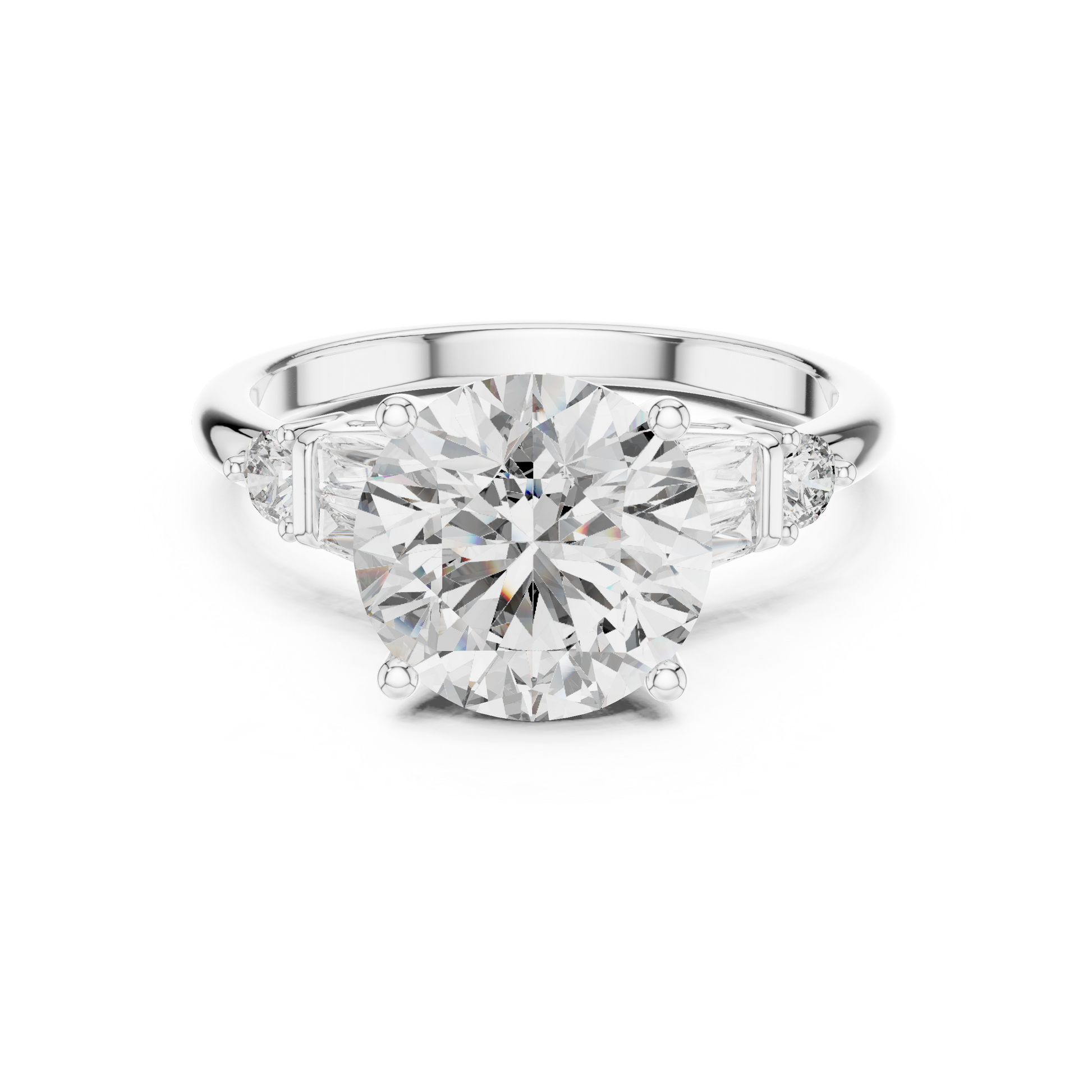 Mixed Shape Lab Grown Diamond Side Stone Ring