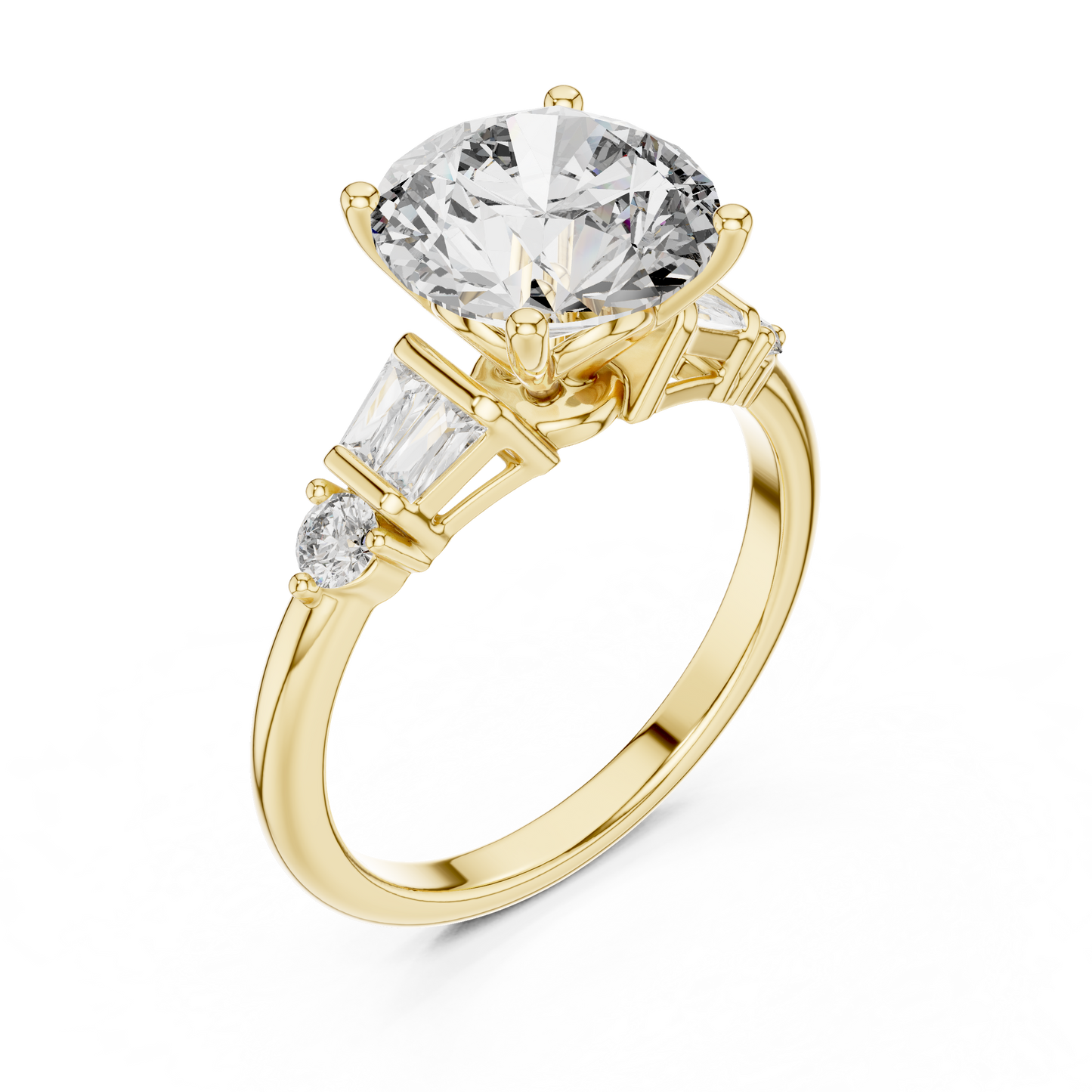 Mixed Shape Lab Grown Diamond Side Stone Ring
