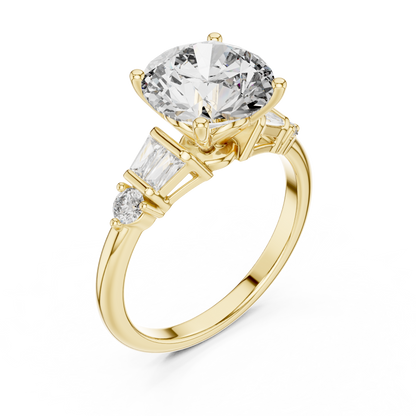 Mixed Shape Lab Grown Diamond Side Stone Ring