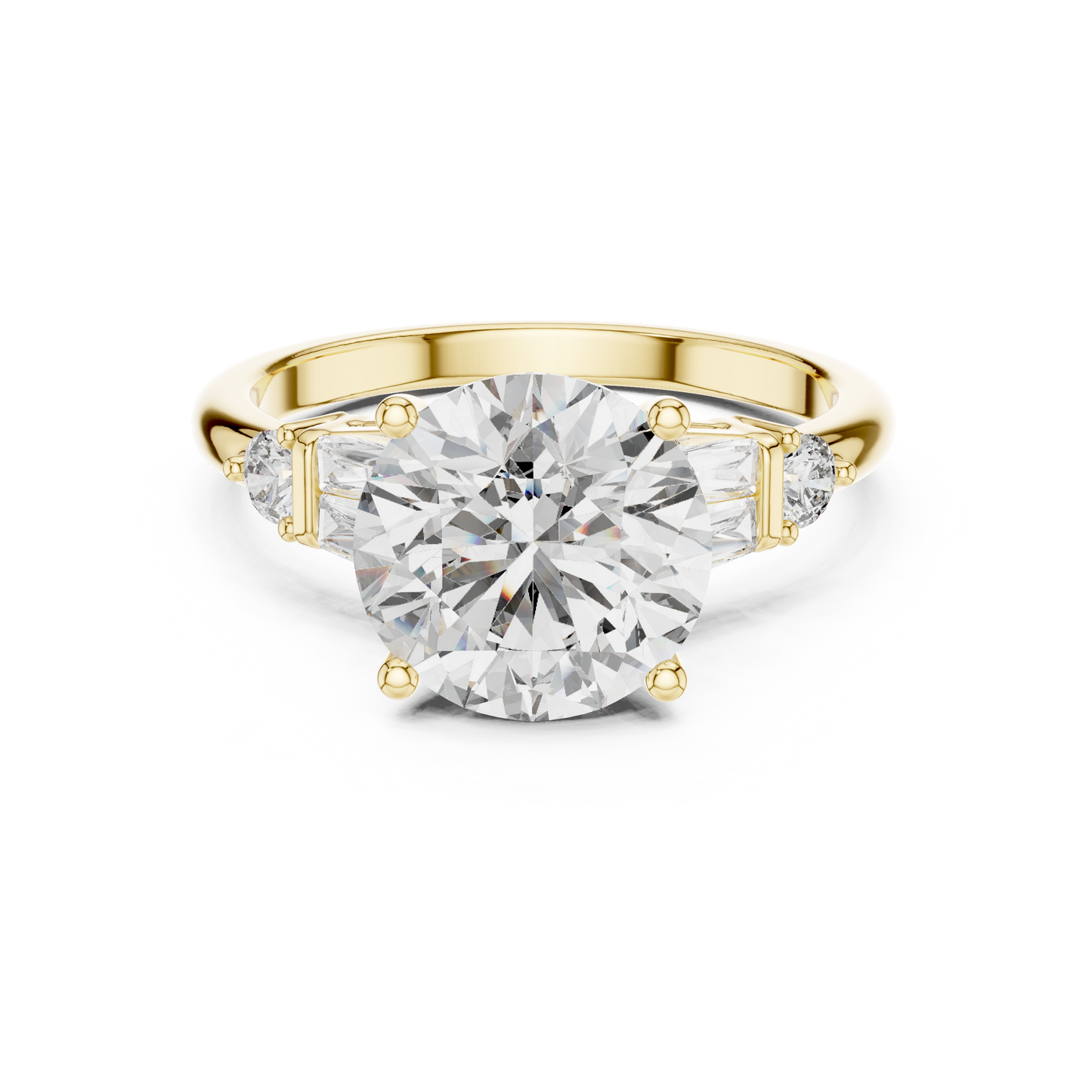 Mixed Shape Lab Grown Diamond Side Stone Ring