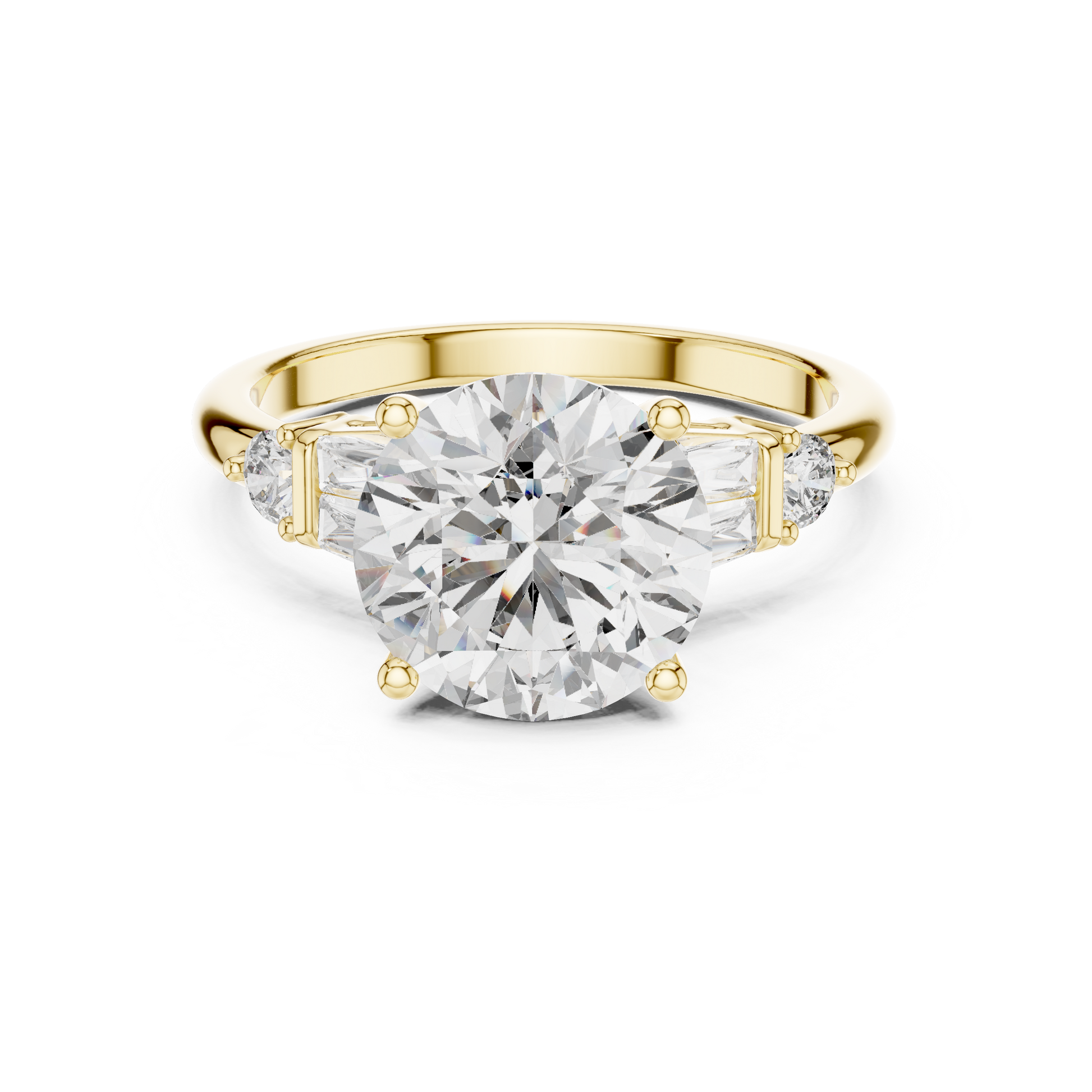 Mixed Shape Lab Grown Diamond Side Stone Ring