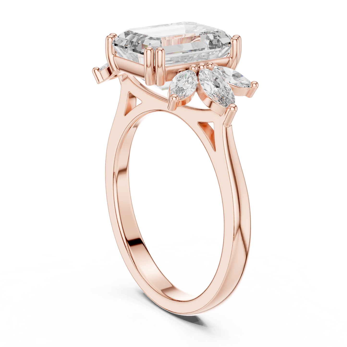 Mixed Shape Lab Grown Diamond Three Stone Ring
