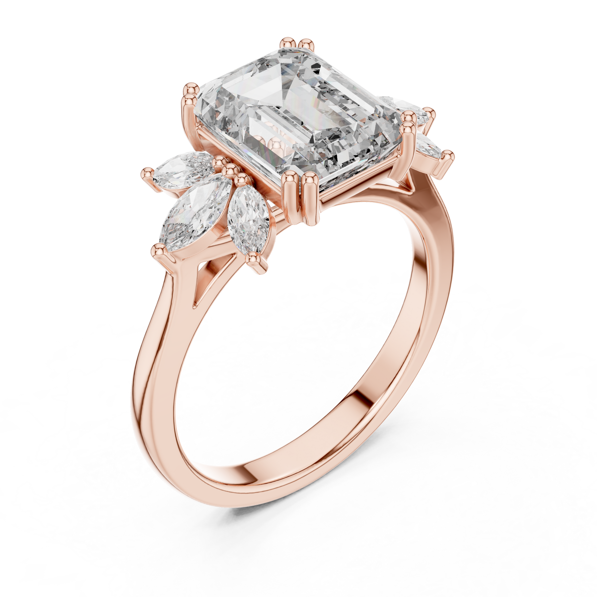 Mixed Shape Lab Grown Diamond Three Stone Ring