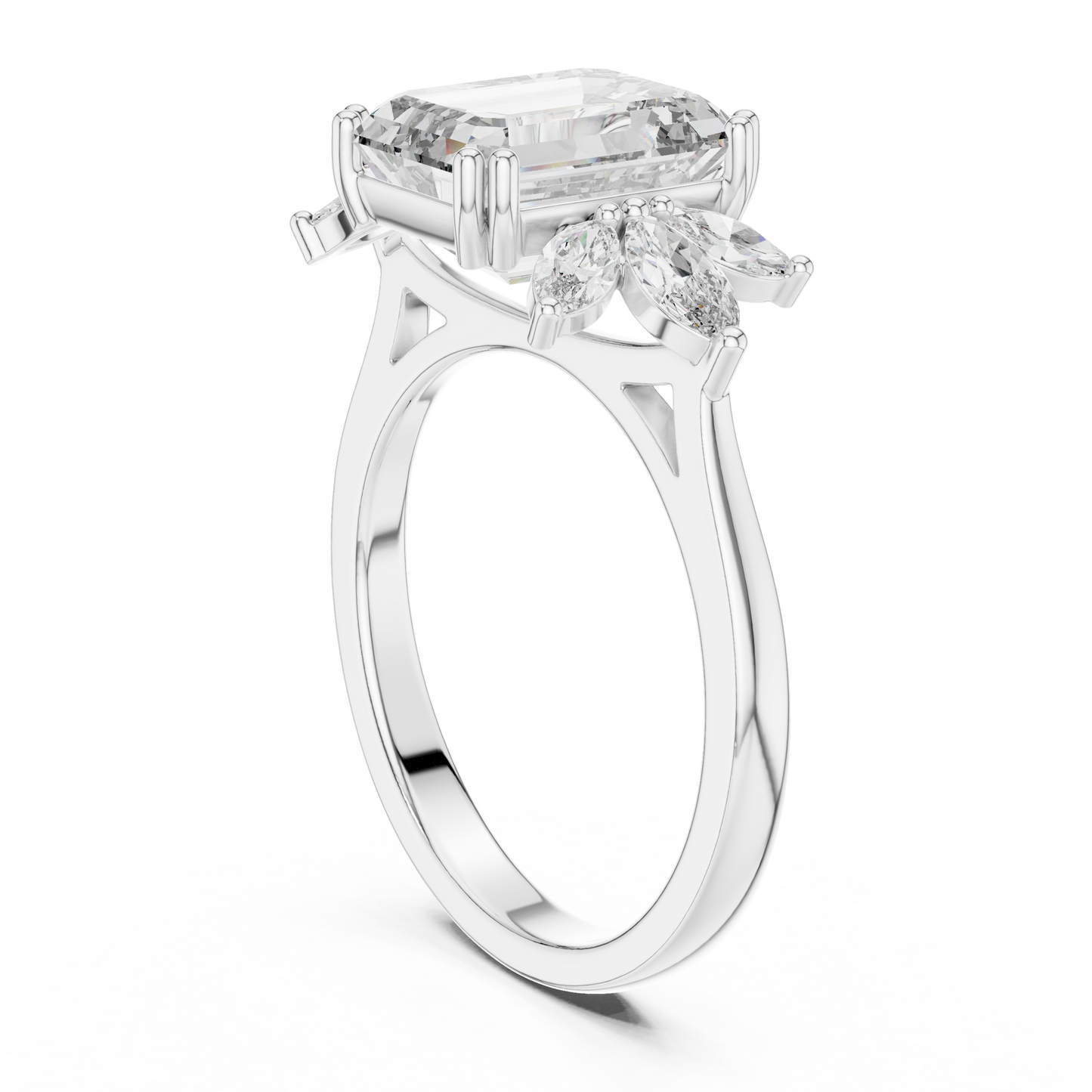 Mixed Shape Lab Grown Diamond Three Stone Ring