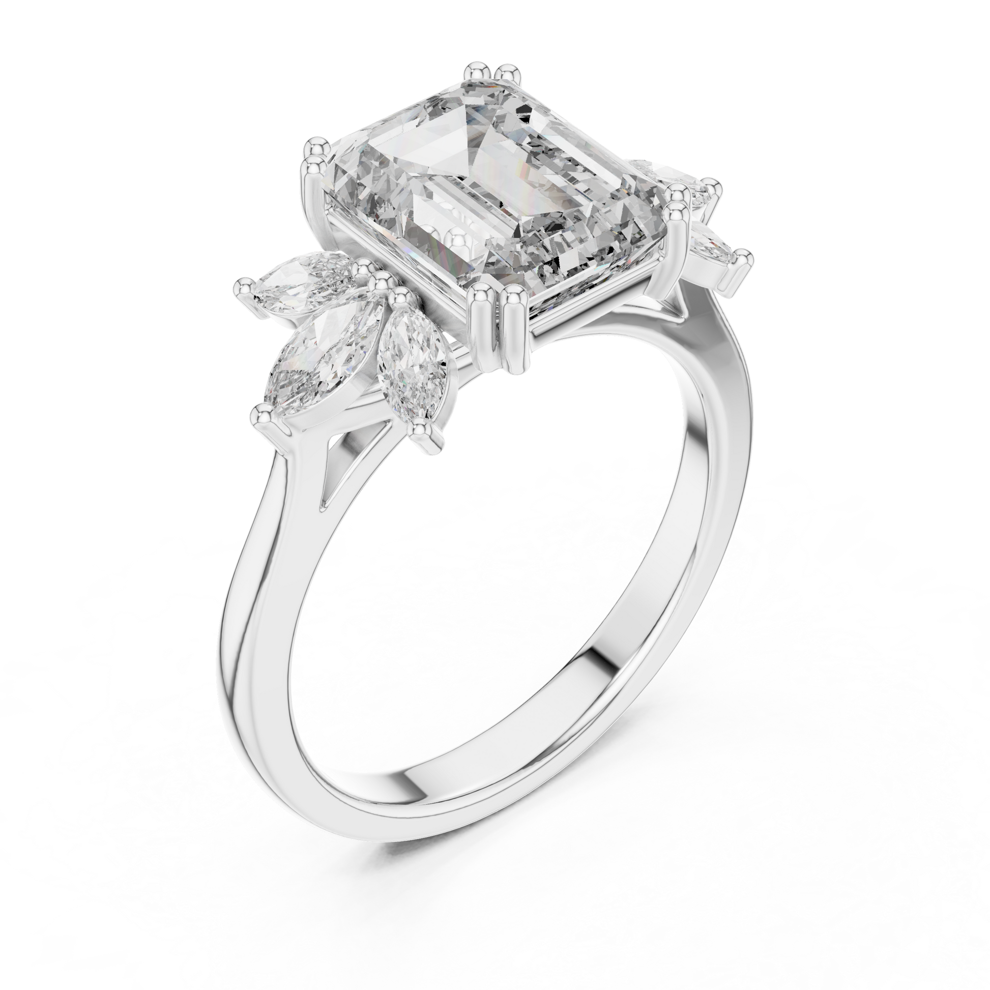 Mixed Shape Lab Grown Diamond Three Stone Ring