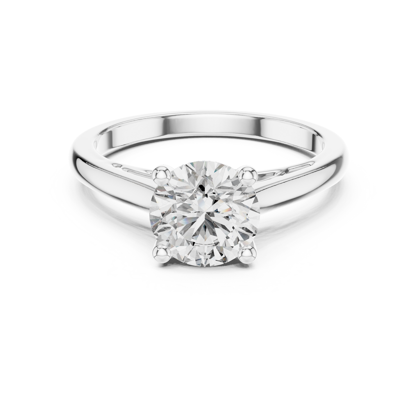 Round Solitaire Lab Grown Diamond Ring