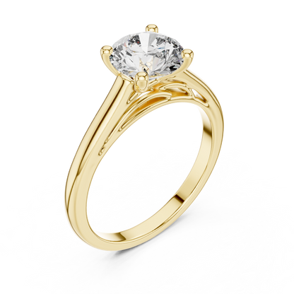 Round Solitaire Lab Grown Diamond Ring