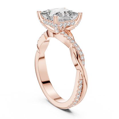 Mixed Shape Lab Grown Diamond Halo Ring