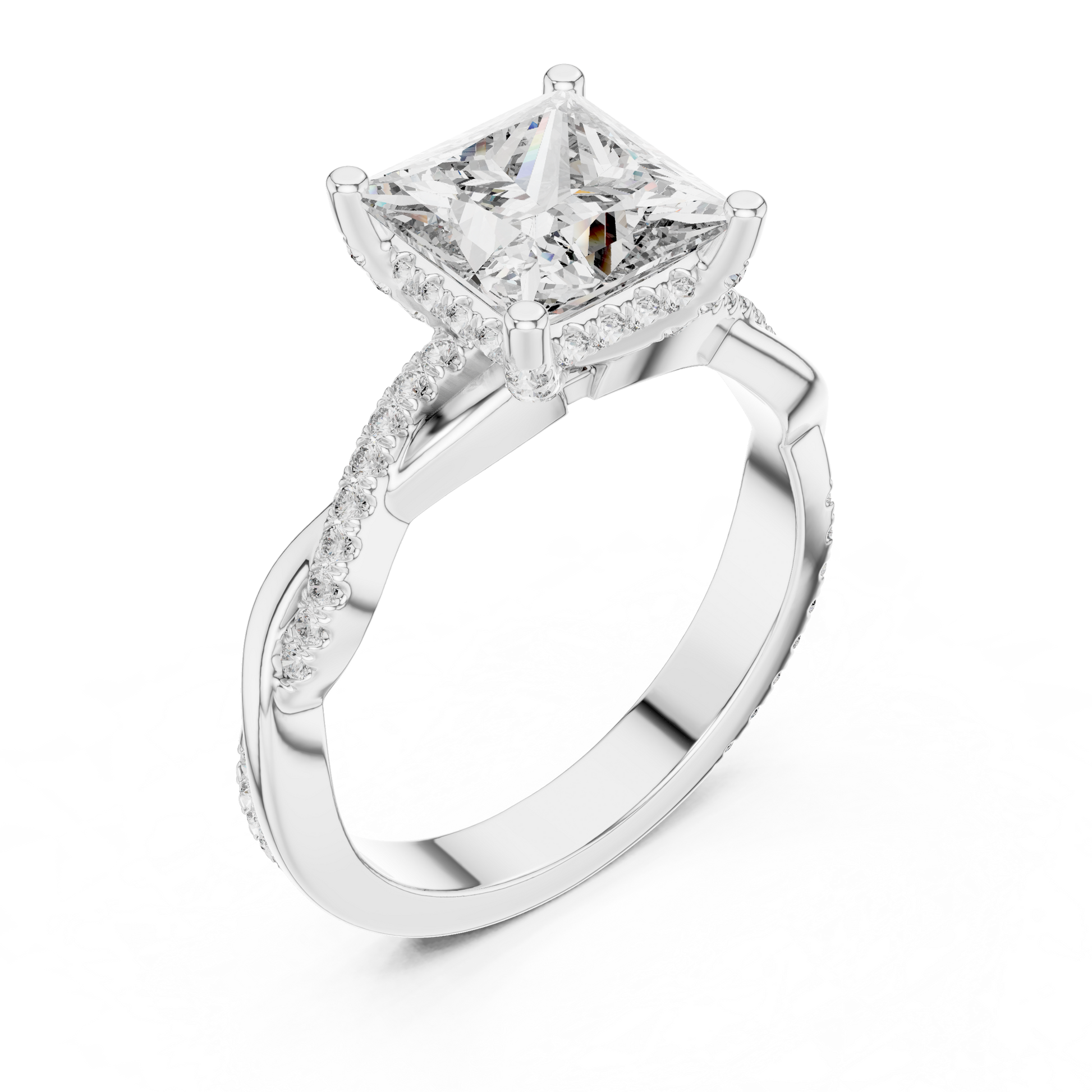 Mixed Shape Lab Grown Diamond Halo Ring