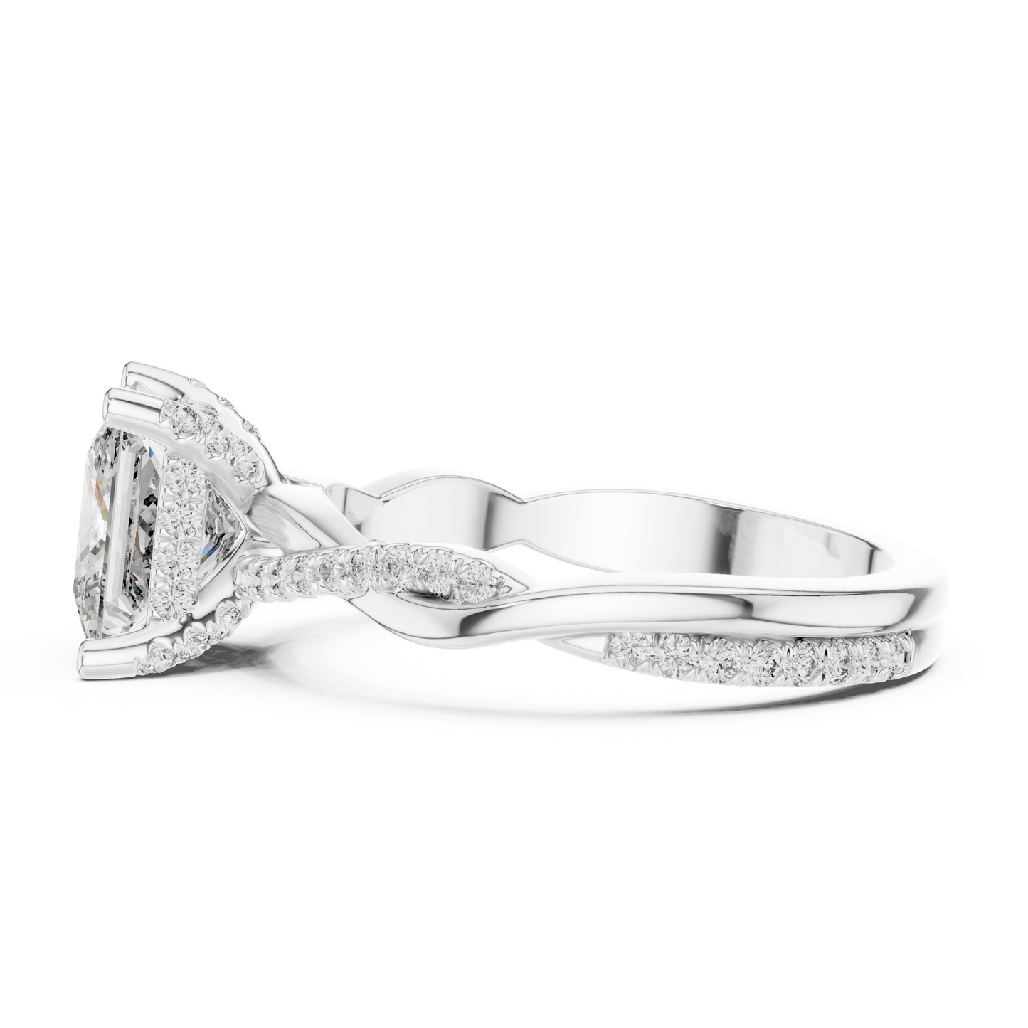 Mixed Shape Lab Grown Diamond Halo Ring