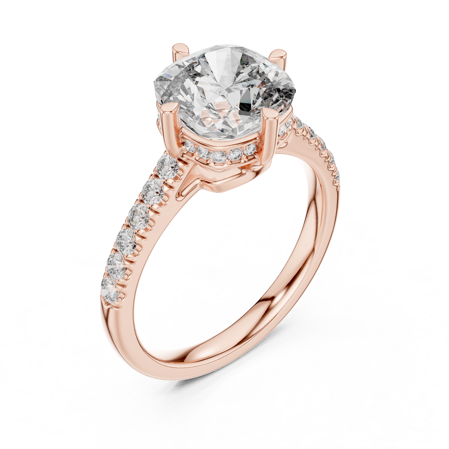 Round Halo Lab Grown Diamond Ring
