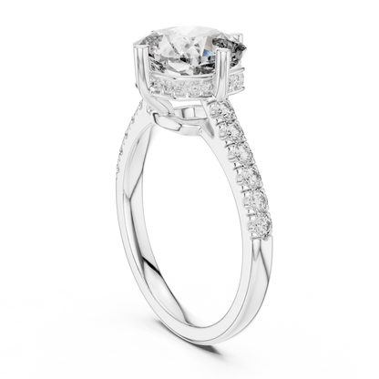 Round Halo Lab Grown Diamond Ring