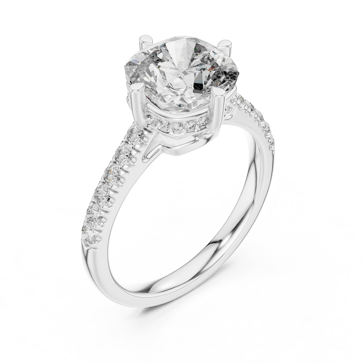 Round Halo Lab Grown Diamond Ring