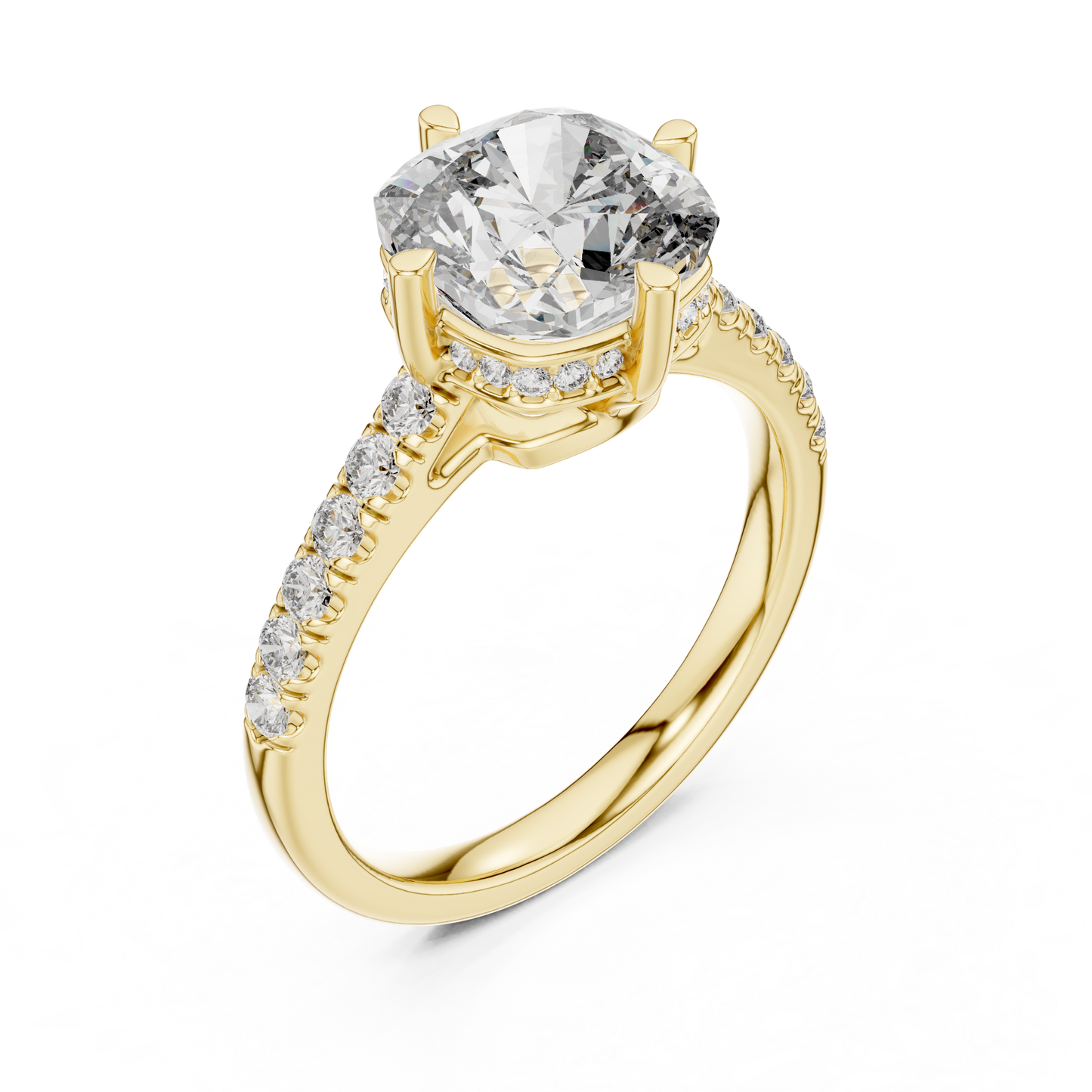 Round Halo Lab Grown Diamond Ring