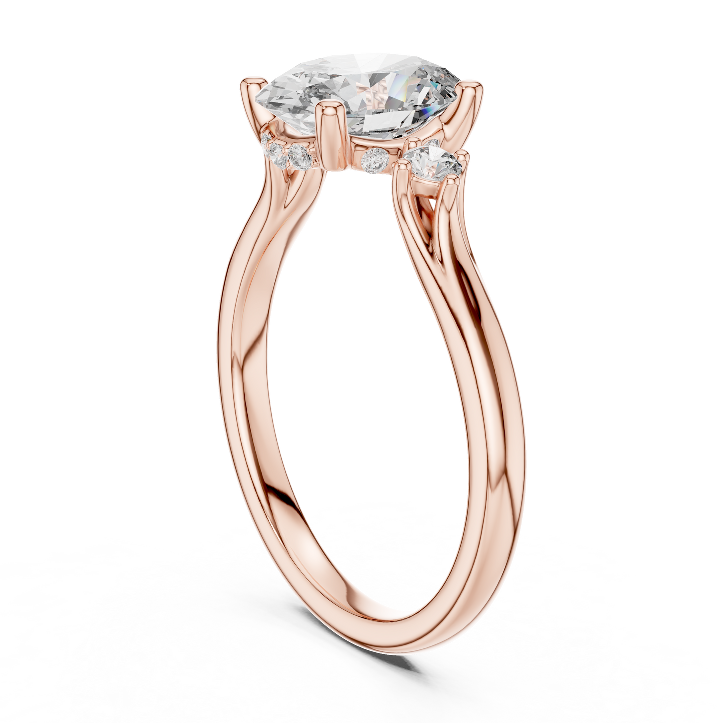 Mixed Shape Lab Grown Diamond Side Stone Ring