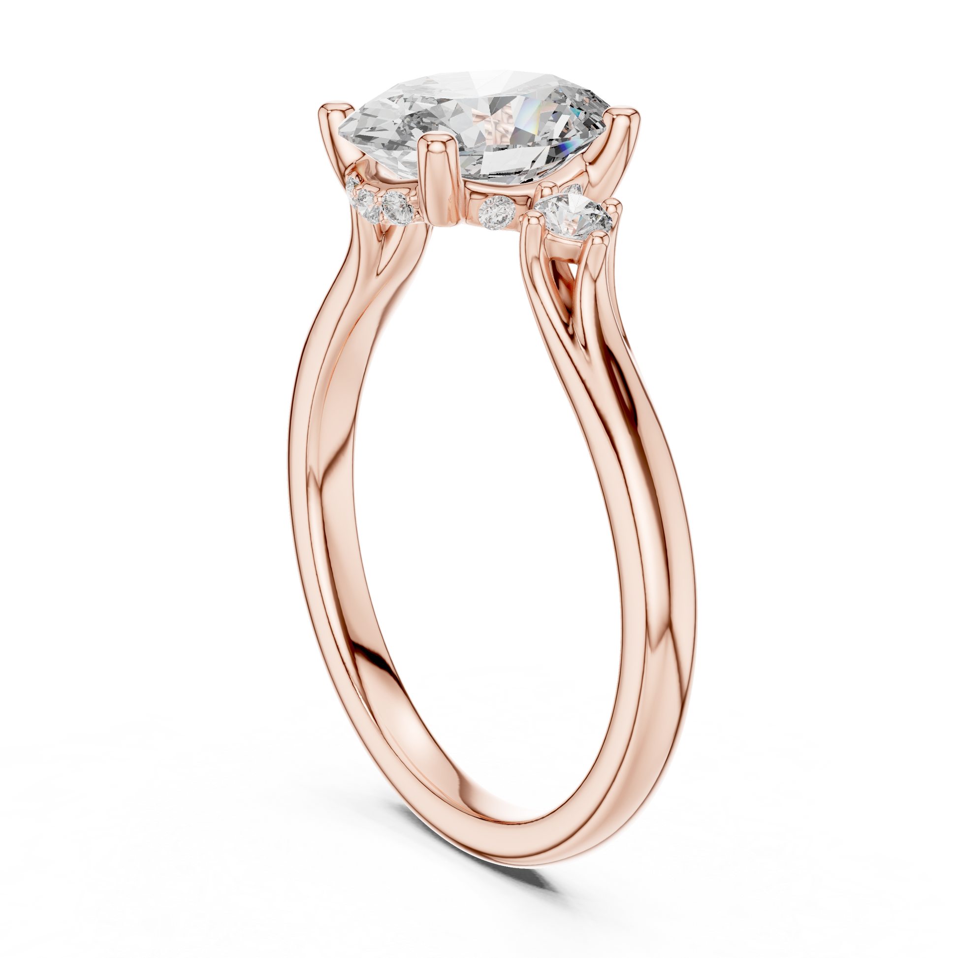 Mixed Shape Lab Grown Diamond Side Stone Ring